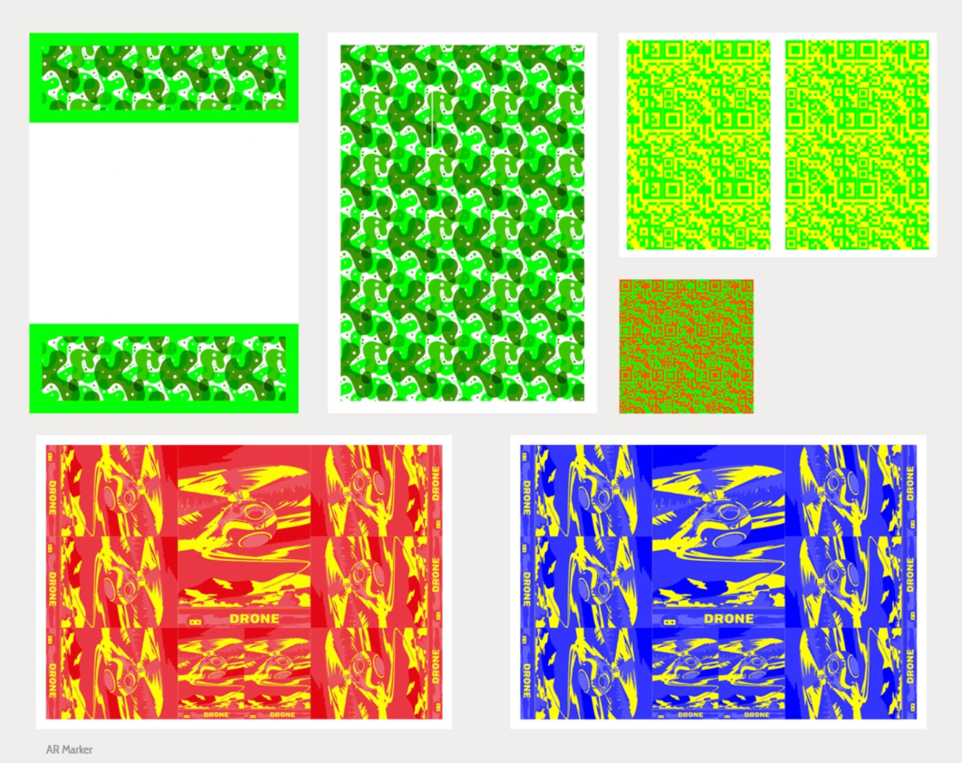 All marker variations in green, yellow, red and blue