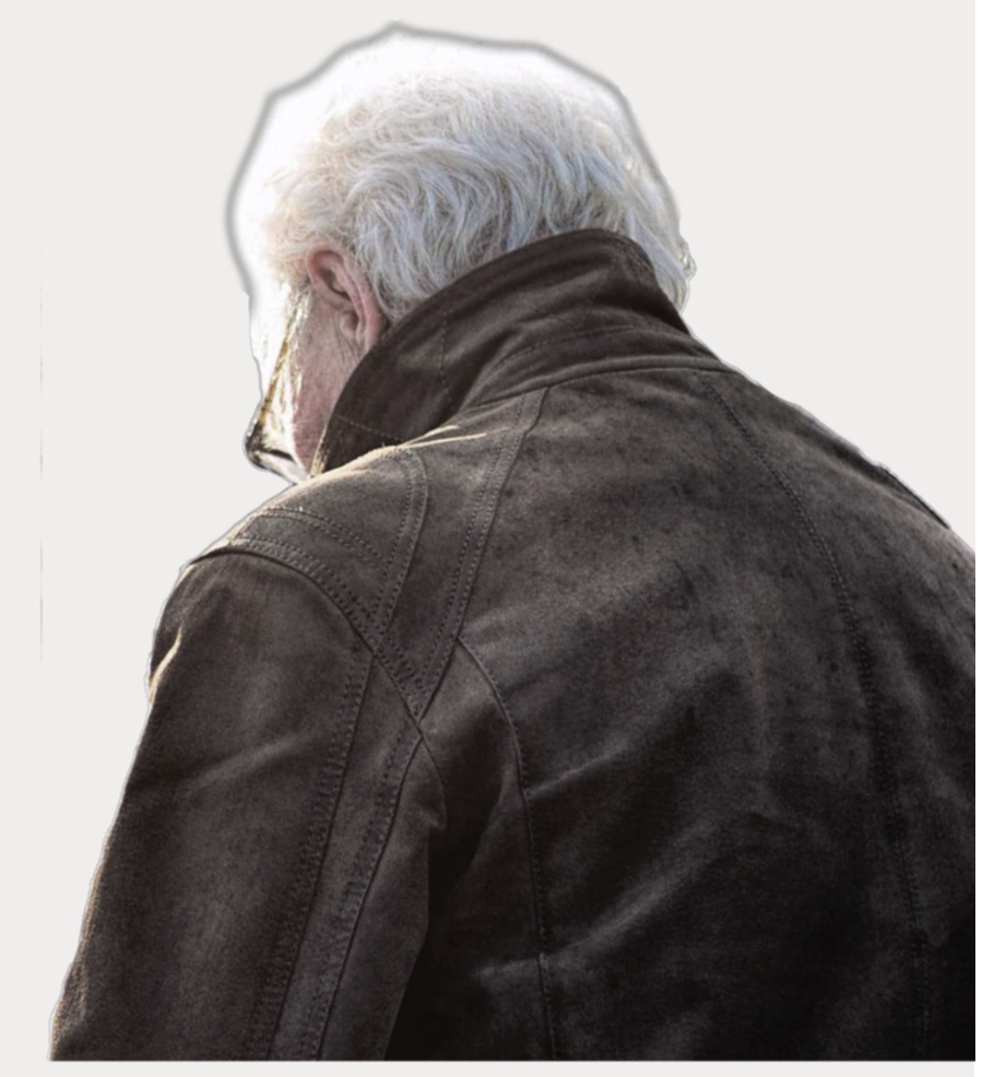An elderly man seen from behind