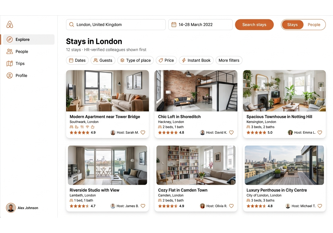 Web app, stays in London